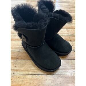 Ugg Black Bailey Button II Boots Toddler Girl Size 10